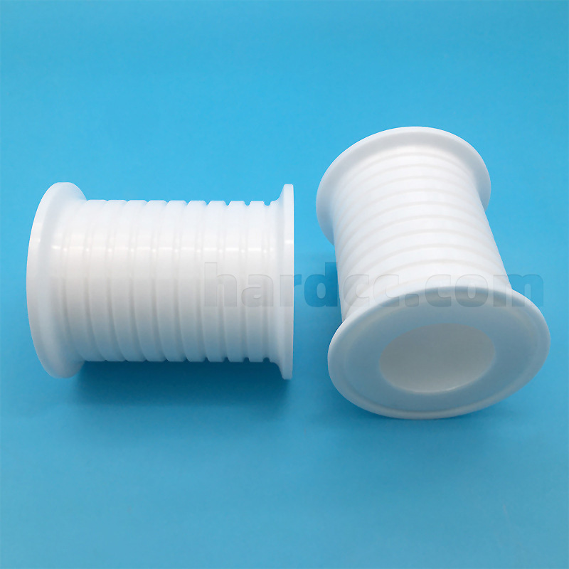 耐高温工业陶瓷-固定空心管绝缘多槽陶瓷轮俯视图