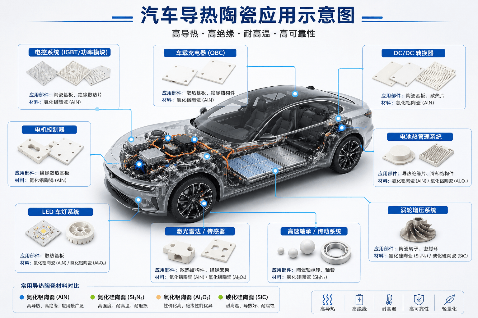 汽车导热陶瓷应用示意图